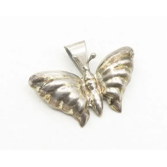 LOS BALLESTEROS MEXICO 925 Silver Vintage Hollow Butterfly Brooch Pin BP4462